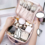Storage Large Capacity Portable Travel PU Leather Wash Bag