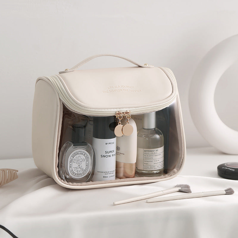 PVC Portable Makeup Transparent Bag Large Capacity Hanging Wash