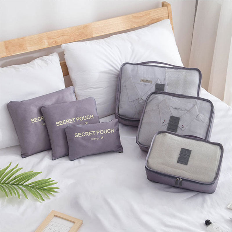 6-Piece Travel Packing Cubes Set – Navy Blue Organizer Bags