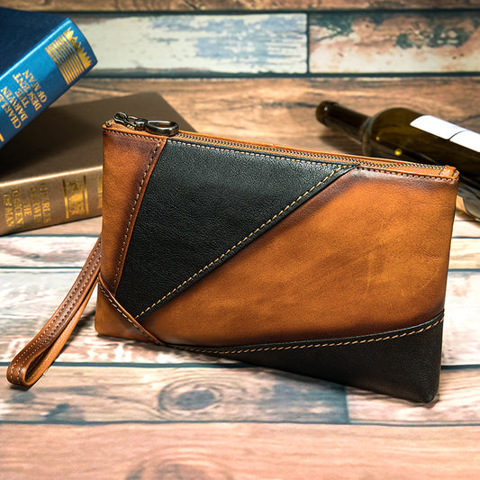 Retro Style Men's Handbag – Elegant Stitching, Timeless Charm!