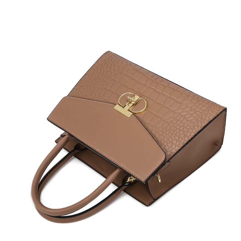 Croc-Pattern Top Handle Bag – Retro, Elegant & Statement-Making