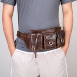 Vintage Leather Phone Waist Bag for Men – Hands-Free & Rugged Style!