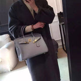 Premium Custom Color Tote Handbag – Inspired by Birkin Style (30+ Colors Available)