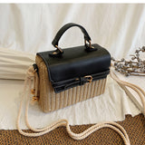 Straw woven fashion handbag