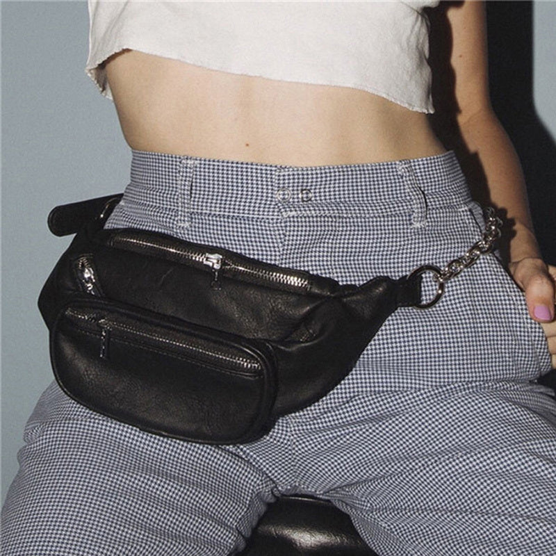 Waist bag handsome chain crossbody chest bag