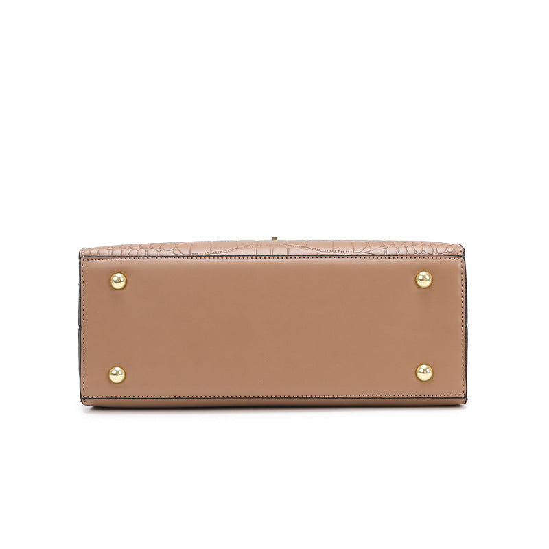 Croc-Pattern Top Handle Bag – Retro, Elegant & Statement-Making
