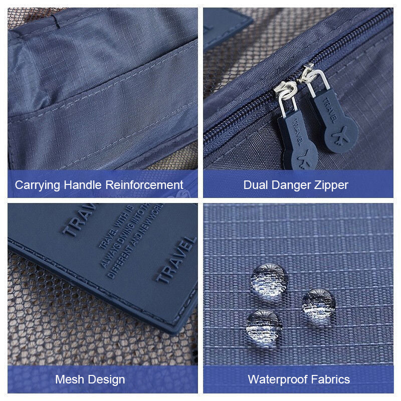 6-Piece Travel Packing Cubes Set – Navy Blue Organizer Bags