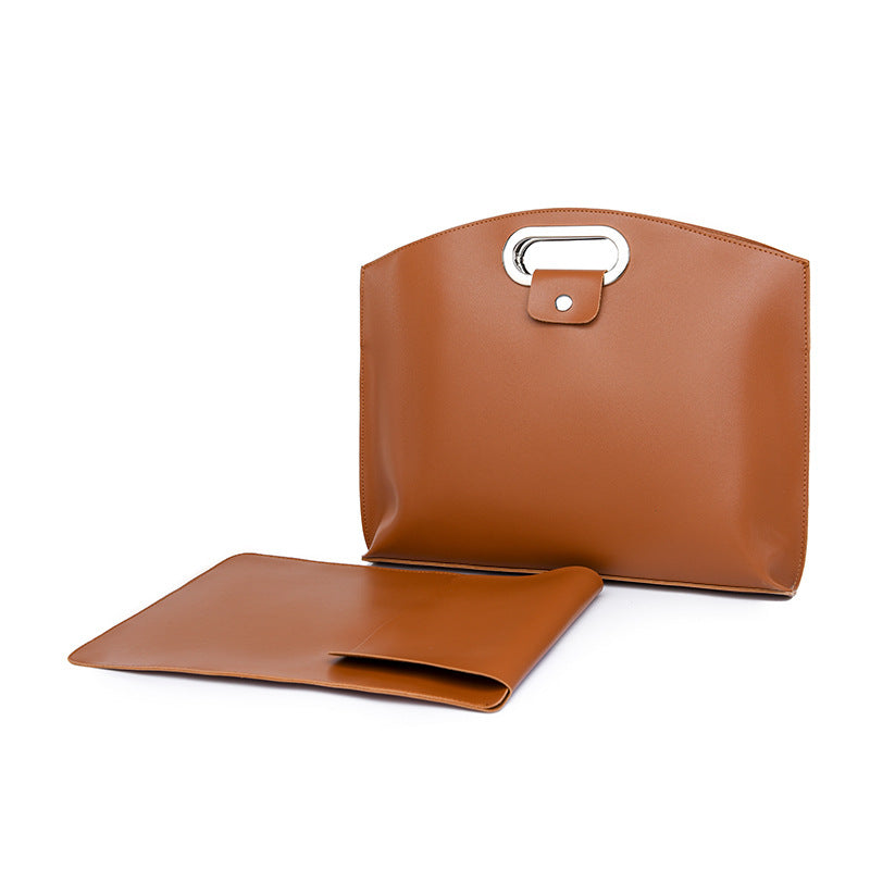 Minimalist Metal Handle Tote – Elegant Business Handbag