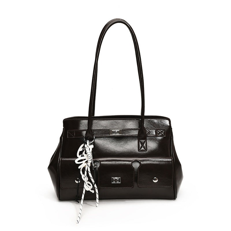 Vintage Leather Tote Bag – Elegant, Spacious & Office-Ready