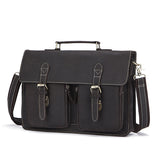Vintage Leather Briefcase for Men | Premium Business Handbag | Adjustable Shoulder Strap Office Bag