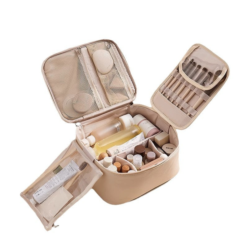3-in-1 Makeup Organizer Set – Toiletry Bag, Brush Pad & Skincare Case