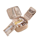 3-in-1 Makeup Organizer Set – Toiletry Bag, Brush Pad & Skincare Case