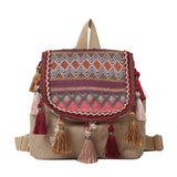 Boho Chic Embroidered Tassel Backpack – Vintage Ethnic Style for Free Spirits