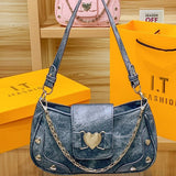 Fashion Colorful Shoulder Bags – Heart & Chain Design | Boutique Real Shots