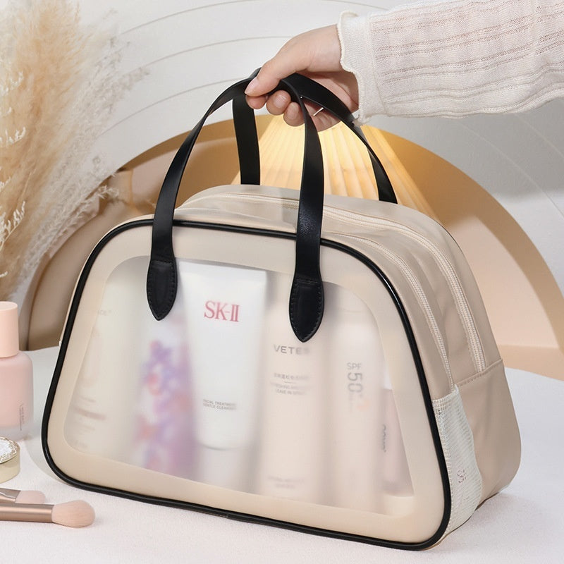 Dry Wet Separation Wash Bag Double-layer Semicircle Carrying Case