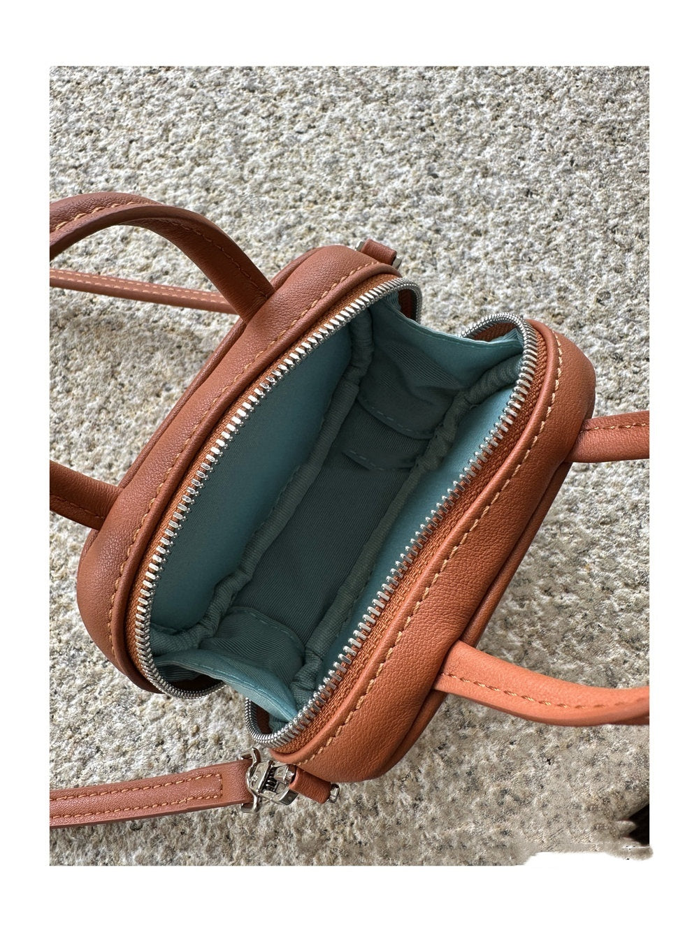 Cowhide Mini Bowling Bag Pendant Small Waist Bag