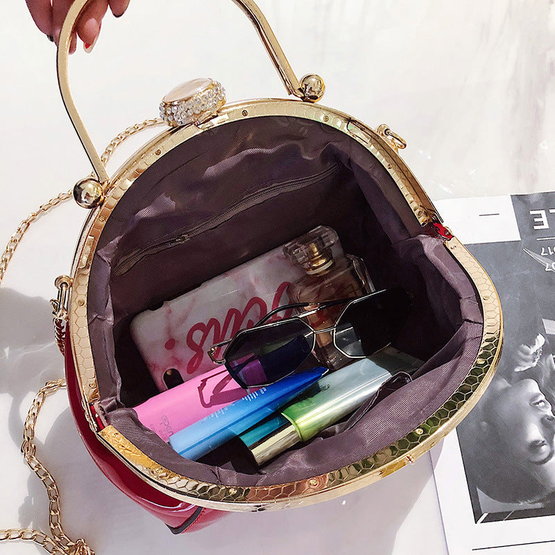 Patent leather shiny handbag