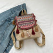 Boho Chic Embroidered Tassel Backpack – Vintage Ethnic Style for Free Spirits