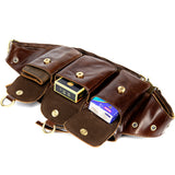 Vintage Leather Phone Waist Bag for Men – Hands-Free & Rugged Style!