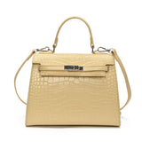 Crocodile Pattern Top Handle Bag – Elegant Kelly Style Handbag