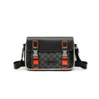 Men’s Color-Block Messenger Bag – Retro Utility Crossbody with Buckle Design