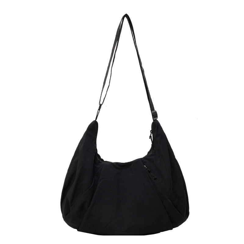 Soft Nylon Crescent Shoulder Bag – Lightweight Casual Daily Tote