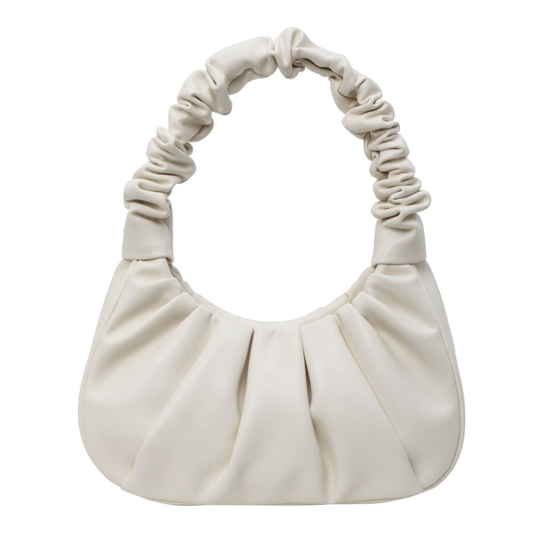 Ruched Soft Handle Shoulder Bag – Trendy Puff Cloud Pouch