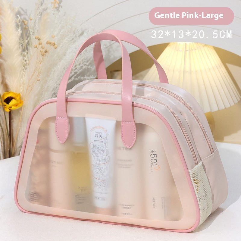 Dry Wet Separation Wash Bag Double-layer Semicircle Carrying Case