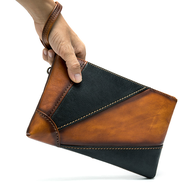 Retro Style Men's Handbag – Elegant Stitching, Timeless Charm!