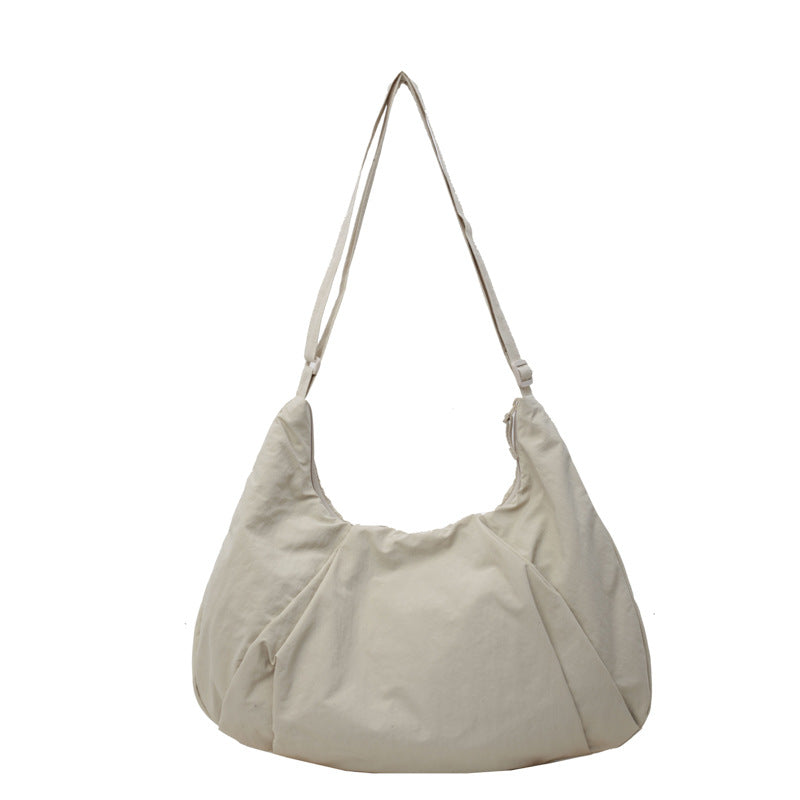 Soft Nylon Crescent Shoulder Bag – Lightweight Casual Daily Tote