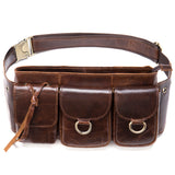 Vintage Leather Phone Waist Bag for Men – Hands-Free & Rugged Style!