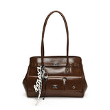 Vintage Leather Tote Bag – Elegant, Spacious & Office-Ready