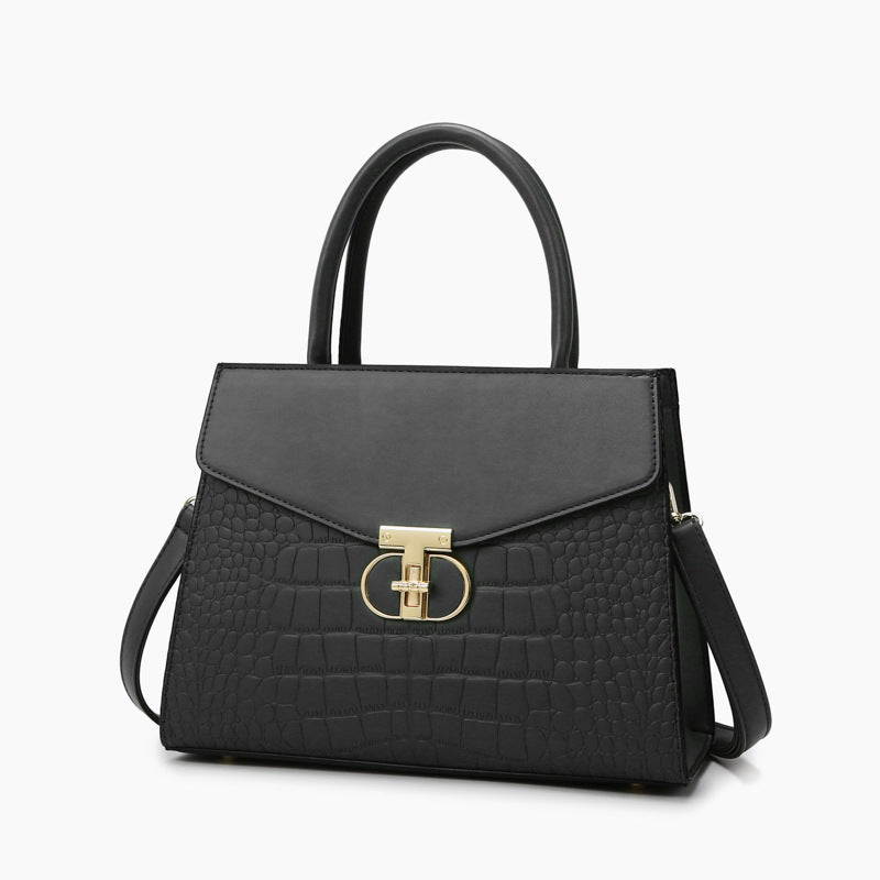 Croc-Pattern Top Handle Bag – Retro, Elegant & Statement-Making