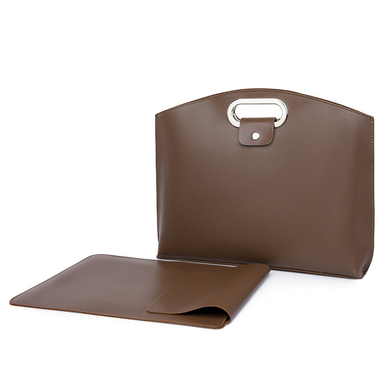 Minimalist Metal Handle Tote – Elegant Business Handbag