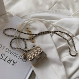 Headphone Bag Rhombic Chain Hanging Neck Bag Female Waist Bag Messenger Bag