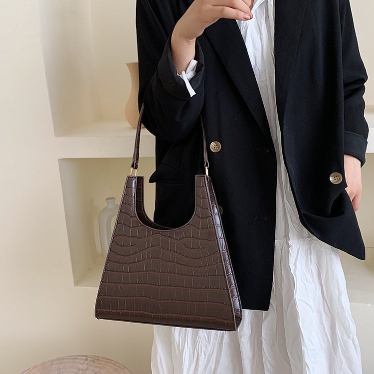 Triangle Alligator Embossed handbag