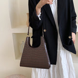 Triangle Alligator Embossed handbag