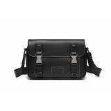 Men’s Color-Block Messenger Bag – Retro Utility Crossbody with Buckle Design