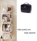 Multi-Layer Travel Makeup Bag – Soft Pink, Large Capacity with Hanging Hook