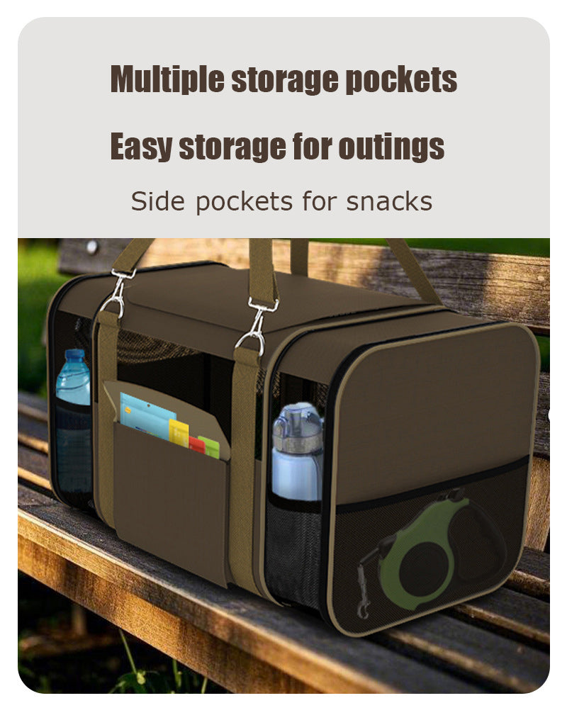 Multi-Functional Foldable Pet Travel Carrier – Breathable, Large Capacity, 3-Way Carry