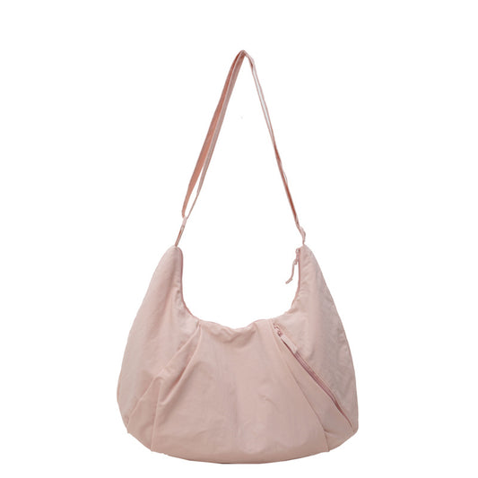 Soft Nylon Crescent Shoulder Bag – Lightweight Casual Daily Tote