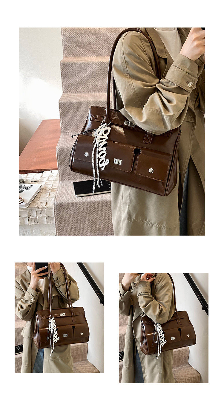 Vintage Leather Tote Bag – Elegant, Spacious & Office-Ready