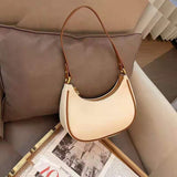 Trendy Shoulder Bag Popular Texture Crescent Moon