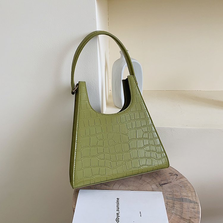 Triangle Alligator Embossed handbag
