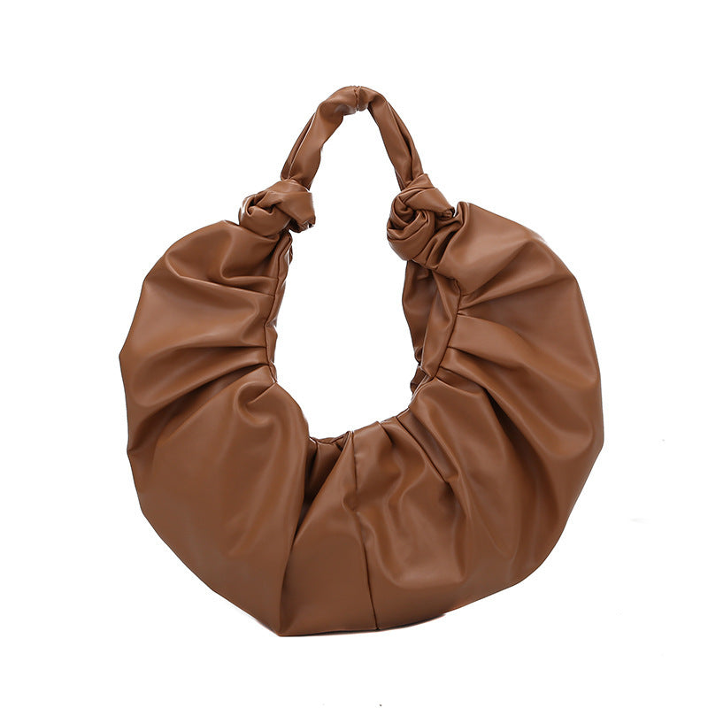 One-shouldered pleated handbag