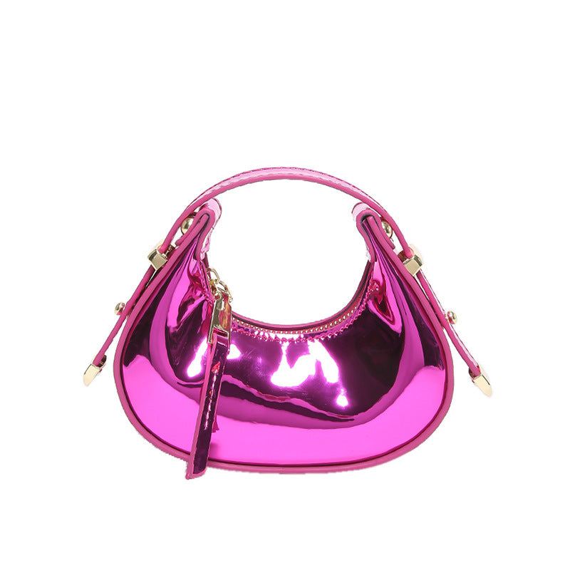 Mini Glossy Shoulder Bag – Y2K Style Patent Leather Purse