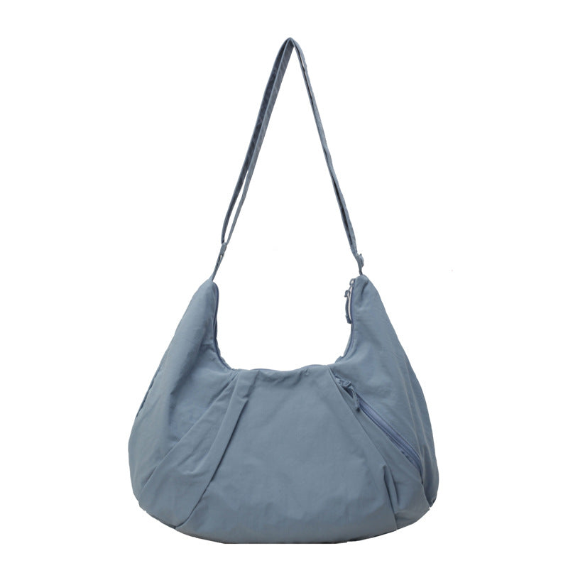 Soft Nylon Crescent Shoulder Bag – Lightweight Casual Daily Tote