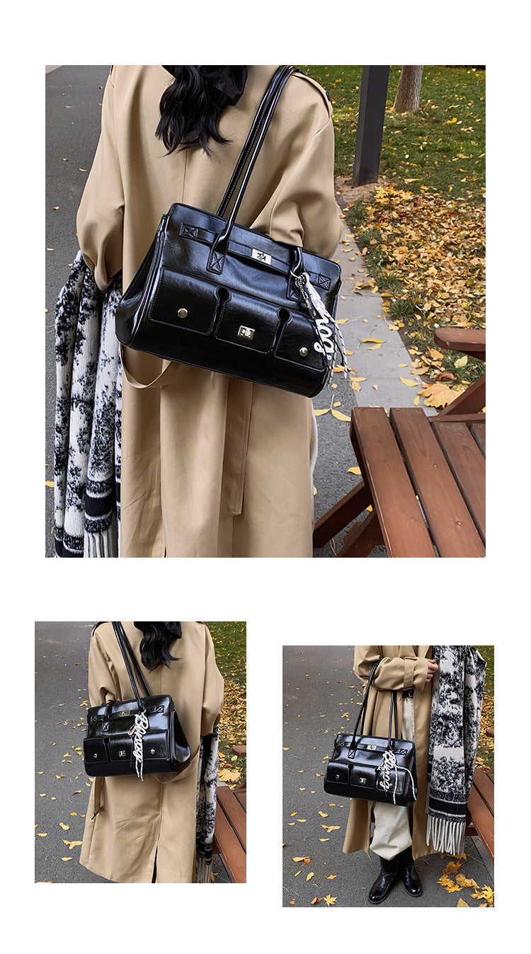 Vintage Leather Tote Bag – Elegant, Spacious & Office-Ready