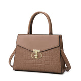 Croc-Pattern Top Handle Bag – Retro, Elegant & Statement-Making
