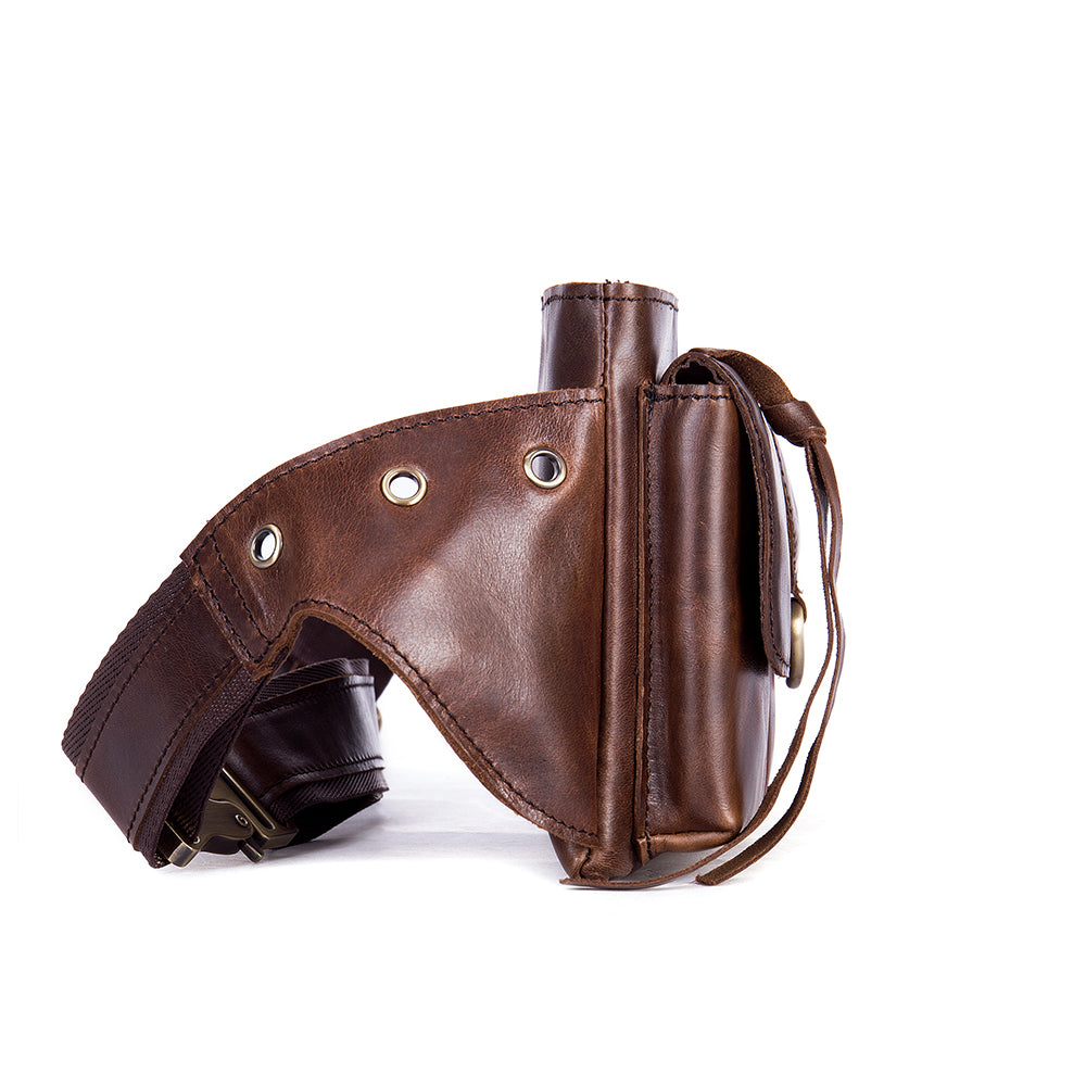 Vintage Leather Phone Waist Bag for Men – Hands-Free & Rugged Style!